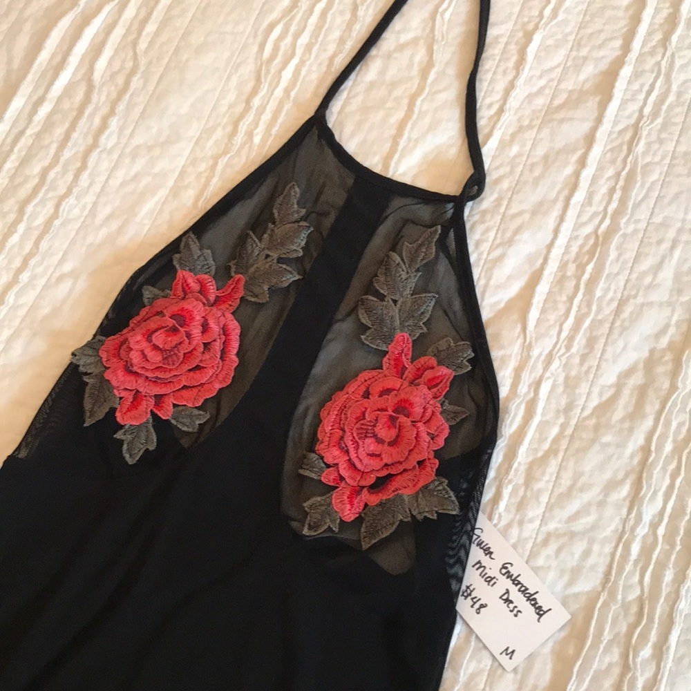 Embroidered midi dress